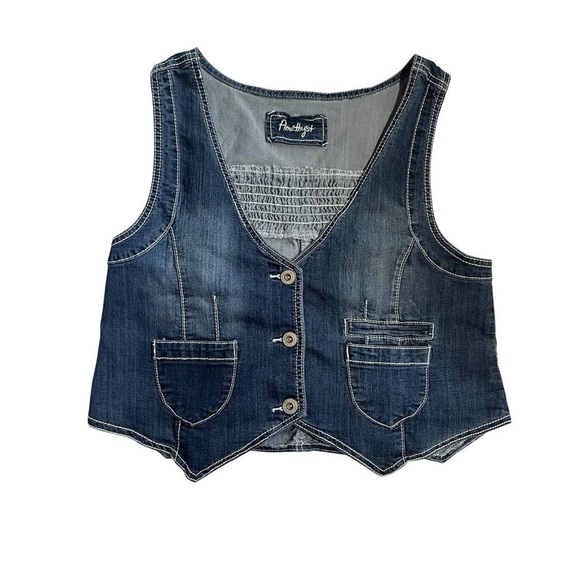 Denim Button-Up Vest - Picture 1 of 6